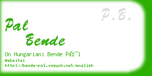 pal bende business card
